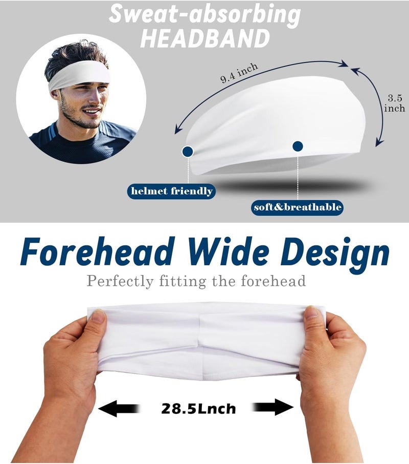 Supeniu Headband for Men & Women, Sweat Wicking Sports Sweatband Headbands, Workout Running Training Yoga Basketball Hairband - Image 4
